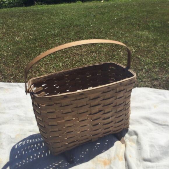 Unbranded Other - Wicker basket bathroom organizer magazine holder blanket handle farmhouse rustic